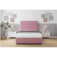 Sloomy Texas Plush Divan Bed Base 2 Drawers Same Side - 26 Headboard in Pink | Size: Double