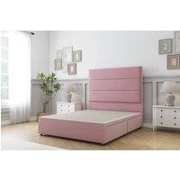 Sloomy Texas Plush Divan Bed Base 2 Drawers Foot-End - 54" Headboard in Pink | Size: Small Double