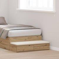 Berkfield Home Bed Drawers Artisan Oak 80x36.5x16.5 cm Made from Engineered Wood in Brown