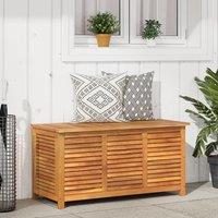 Berkfield Home Garden Storage Box with Louver 113x50x56 cm Solid Wood Acacia in Brown | Size: 113 x 50 x 56 cm