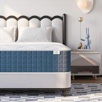 Dprodo Medium Firm Hybrid Mattress | Memory Foam & Pocket Springs in Blue | Size: Super King