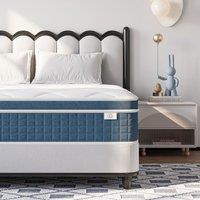 Dprodo Medium Firm Hybrid Mattress 27CM | Memory Foam & Pocket Springs in White | Size: Small Double