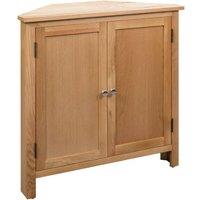 Berkfield Home Corner Cabinet 80x33.5x78 cm Solid Oak Wood in Brown