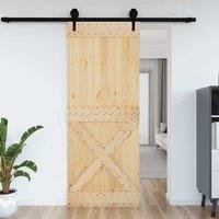 Berkfield Home Door NARVIK 90x210 cm Solid Wood Pine in Brown
