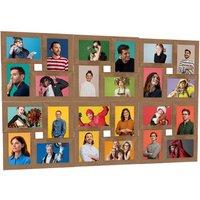 Berkfield Home Collage Photo Frame for 24x(10x15 cm) Picture Light Brown MDF | Size: 10x15 cm