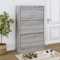 Berkfield Home Shoe Cabinet Grey Sonoma 63x24x103 cm Engineered Wood | Size: 63 x 24 x 103 cm