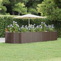 Berkfield Home Garden Raised Bed Brown 367x140x68 cm Powder-coated Steel | Size: 367 x 140 x 68 cm