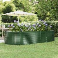 Berkfield Home Garden Raised Bed Green 291x140x68 cm Powder-coated Steel | Size: 291 x 140 x 68 cm