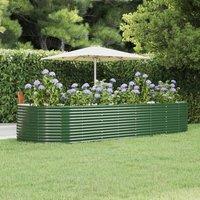 Berkfield Home Garden Raised Bed Green 367x140x68 cm Powder-coated Steel | Size: 367 x 140 x 68 cm