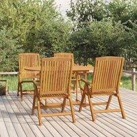 Berkfield Home Reclining Garden Chairs 4 pcs Solid Wood Teak in Brown