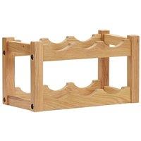Berkfield Home Wine Rack for 6 Bottles 37x21x21 cm Solid Oak Wood in Brown | Size: 37 x 21 x 21 cm