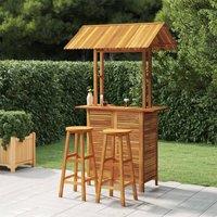Berkfield Home 3 Piece Garden Bar Set Solid Wood Acacia in Brown