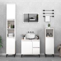 Berkfield Home Bathroom Cabinet White 30x30x100 cm Engineered Wood | Size: 30 x 30 x 100 cm
