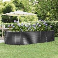 Berkfield Home Garden Raised Bed Anthracite 291x140x68 cm Powder-coated Steel in Black | Size: 291 x 140 x 68 cm