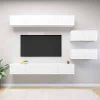 Berkfield Home 6 Piece TV Cabinet Set White Engineered Wood