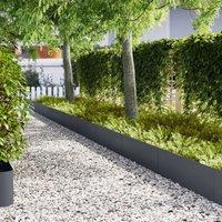Berkfield Home Lawn Edgings 10 pcs Anthracite 100x0, 5x30 cm Plastic