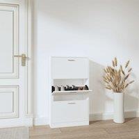 Berkfield Home Shoe Cabinet White 59x17x108 cm Engineered Wood | Size: 59 x 17 x 108 cm