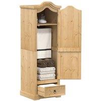 Berkfield Home Wardrobe Corona 55x52x170 cm Solid Wood Pine in Brown | Size: 55 x 52 x 170 cm