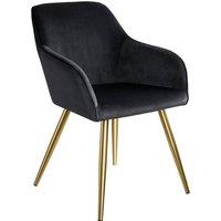 tectake Accent Chair Marilyn Per Piece - Black/Gold in Black | Size: 1 Pack