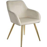 tectake Accent Chair Marilyn Per Piece - Cream/Gold in Cream | Size: 1 Pack