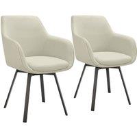 tectake Dining Chair Alicon Set Of 2 - Greige in Beige | Size: 2 Pack