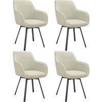 tectake Dining Chair Alicon Set Of 4 - Greige in Beige | Size: 4 Pack