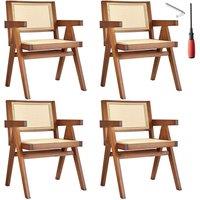 tectake Dining Chair Lizzy Set Of 4 - Dark Oak in Dark Brown | Size: 4 Pack