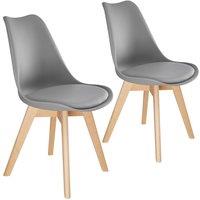 tectake Dining Chair Set Frederikke Set Of 2 - Grey | Size: 2 Pack