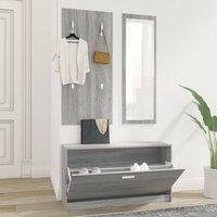 Berkfield Home 3-in-1 Shoe Cabinet Set Grey Sonoma Engineered Wood