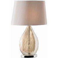 Netlighting Kew Table Lamp Gold Effect Glass Mink Silk Effect E27