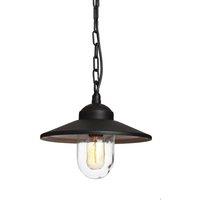 Netlighting Klampenborg 1 Light Outdoor Ceiling Chain Lantern Black IP44 E27