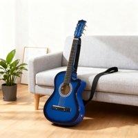 HOMCOM Beginner Acoustic Electric Cutaway Guitar Adult Junior Guitar, Blue