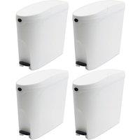 ProKleen White Pedal Operated Toilet Sanitary Bin 20L Capacity Bathroom Hygiene | Size: 4 Pack
