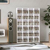 HOMCOM CD DVD Media Storage Shelves Display Shelf Racks Wooden Frame in White