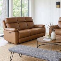 Aspire Kingsmere 3 Seater Power Recliner Sofa in Real Leather in Tan
