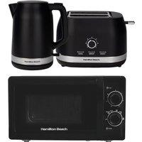Hamilton Beach Ella Kettle, Toaster & 20L S/Steel Cavity Microwave Set - Black