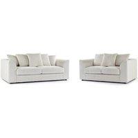 Bliss Furniture Jumbo Cord 3+2 Seater Sofa Set in Cream, Ultimate Comfort in Cream | Size: 5 Pack