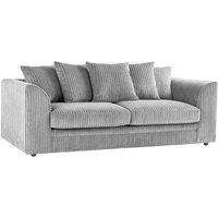 Bliss Furniture Jumbo Cord Dylan Scatter Back 3 Seater Sofa in Silver Colour | Size: 3 Pack