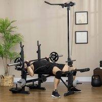 HOMCOM Adjustable Weight Bench Multifunction Full Body Workout Bench in Black