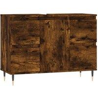 Berkfield Home Bathroom Cabinet Smoked Oak 80x33x60 cm Engineered Wood in Brown | Size: 80 x 33 x 60 cm