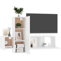 Berkfield Home Sturdy 3 Piece TV Cabinet Set White Engineered Wood