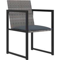 Berkfield Home Sturdy 5 Piece Outdoor Dining Set with Cushions Poly Rattan Grey