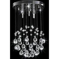 Berkfield Home Beautiful Ceiling Lamp with Crystal Beads Silver Sphere 3 x G9 Bulbs