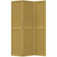 Berkfield Home Room Divider 3 Panels Brown Solid Wood Paulownia