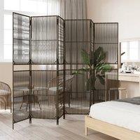 Berkfield Home Room Divider 6 Panels Brown Poly Rattan