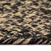 Berkfield Home Handmade Rug Jute Black & Brown 210 cm | Size: 100 cm diameter
