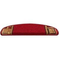 Berkfield Home Stair Mats Self-adhesive 5 pcs 65x21x4 cm Red | Size: Medium