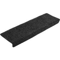 Berkfield Home Stair Mats 10 pcs Grey 65x21x4 cm Needle Punch | Size: Medium