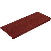 Berkfield Home Stair Mats Self-adhesive 15 pcs 65x24.5x3.5 cm Red | Size: Medium