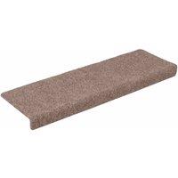 Berkfield Home Stair Mats 15 pcs Needle Punch 65x21x4 cm Brown | Size: Medium